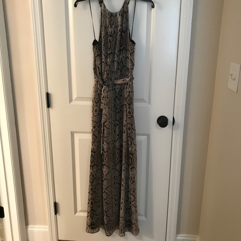 Jessica Simpson Snake Print Halter Maxi Dress